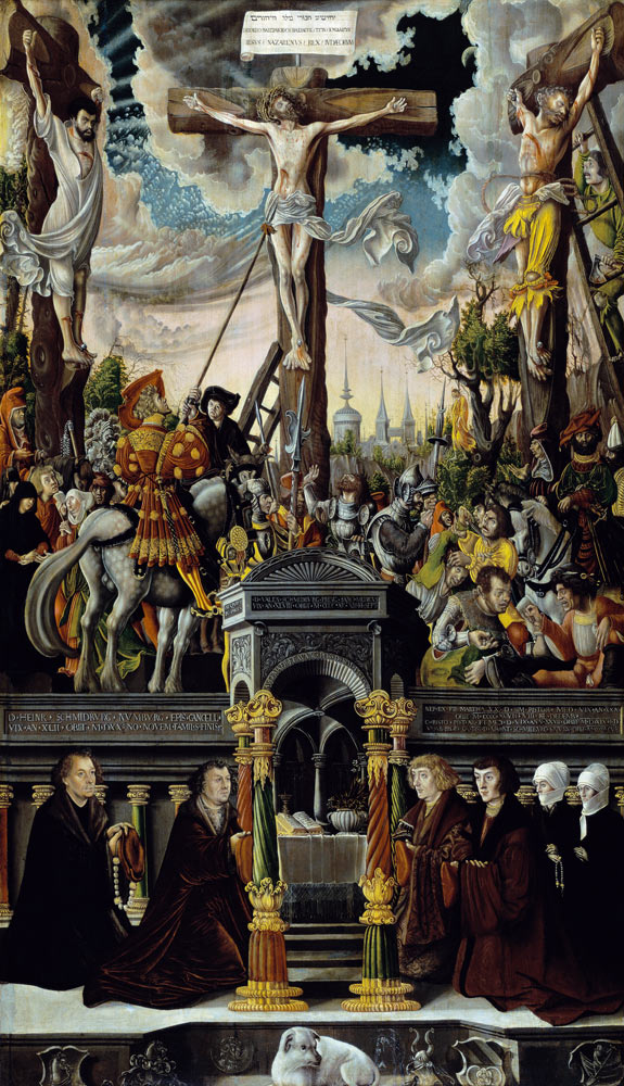 Epitaph Schmidburg, front's crucifixion Christi an de Georg Lemberger