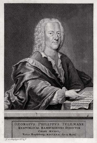 Portrait of Georg Philipp Telemann de Georg Lichtensteger