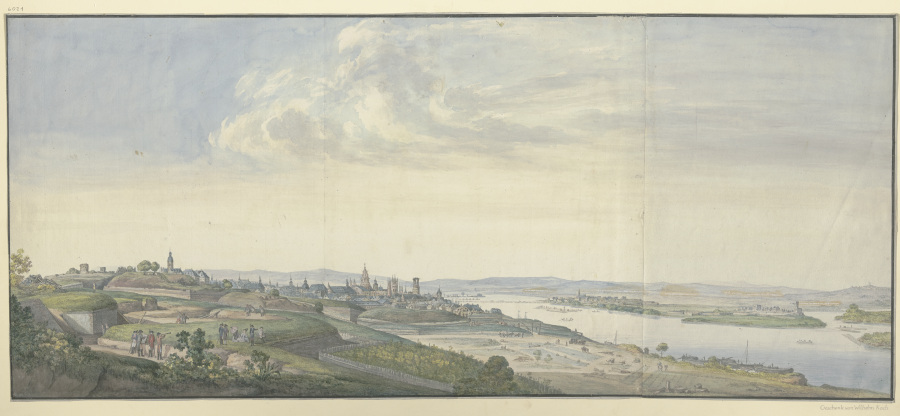 Ansicht von Mainz nach der Belagerung von 1793 de Georg Melchior Kraus