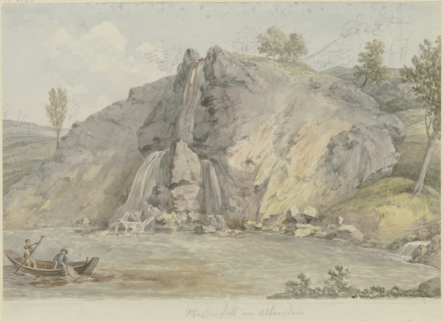 Der Wasserfall am Altenstein bei Meiningen de Georg Melchior Kraus