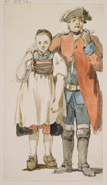 Soldier and girl de Georg Melchior Kraus