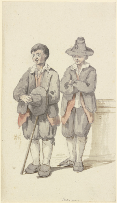 Zwei junge Schwarzwaldbauern, beide von vorne de Georg Melchior Kraus