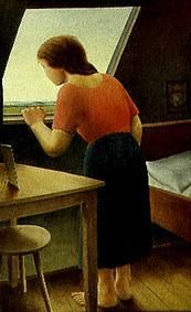 Girl at the window de Georg Schrimpf