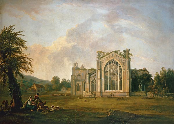 The ruins of the Melrose Abbey. de George Barret