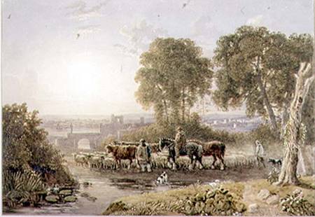 Landscape with Drovers de George Barret