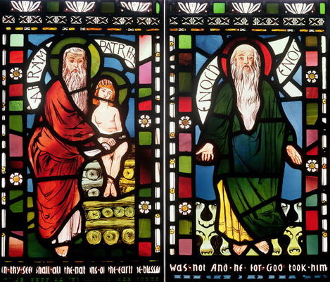 Abraham and Enoch, detail from the Creation Window, 1861 (stained glass) (see 120153) de George Campfield