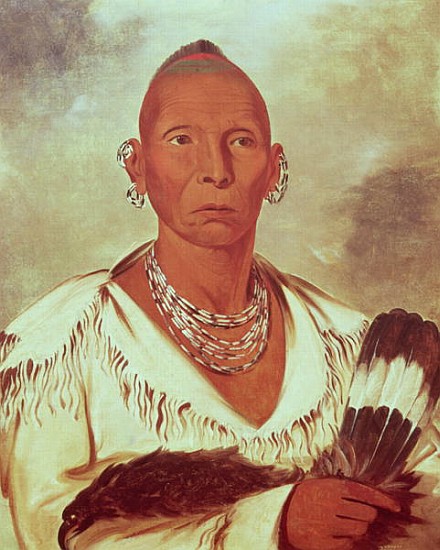 Portrait of Black Hawk, Indian Chief de George Catlin