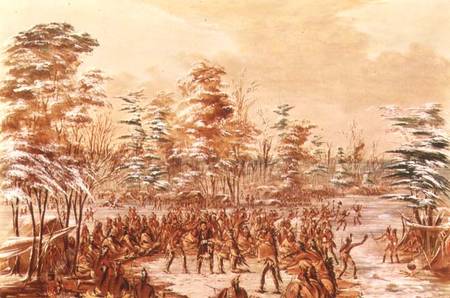 De Tonty Suing for Peace in the Iroquois Village in January 1680 de George Catlin