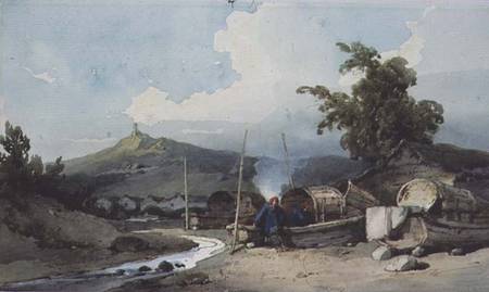 Boat Dwellings, Macao, China de George Chinnery