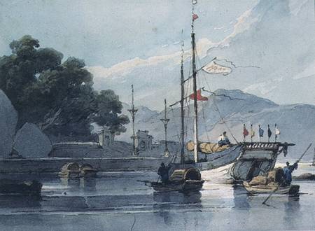 Shipping on a Chinese River de George Chinnery
