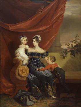 Portrait of Empress Alexandra Fyodorovna (Charlotte of Prussia) with children