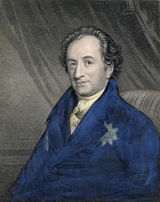 Portrait of Johann Wolfgang von Goethe (1749-1832) engraved by James Posselwhite (1798-1884) pub. by de George Dawe