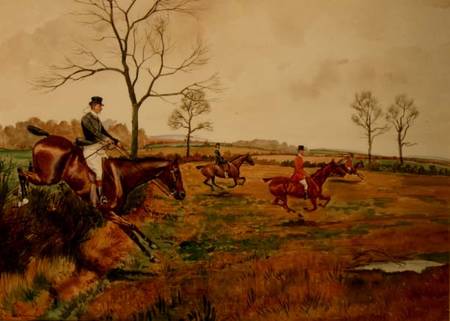 Hunt at Full Gallop de George Derville Rowlandson