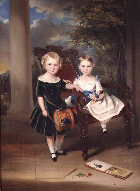 Portrait of two Children, Herbert and Rose de George Duncan Beechey