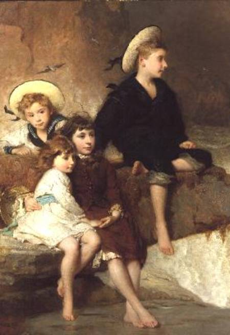 The Children of Sir Hussey Vivian at the Seaside de George Elgar Hicks