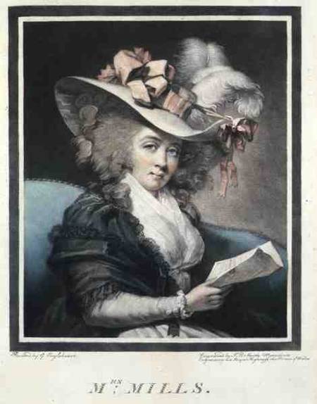Mrs Mills, engraved and pub. by John Raphael Smith (1752-1812) de George Engleheart