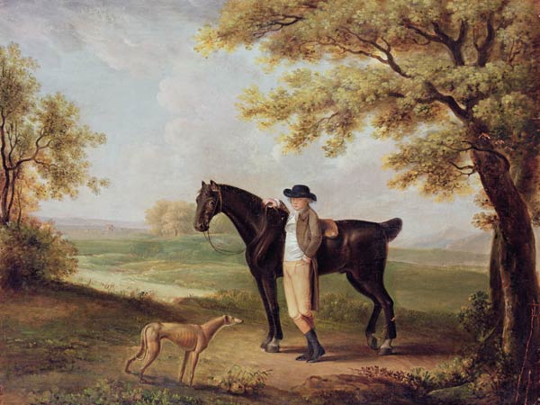 Horse, rider and whippet de George Garrard