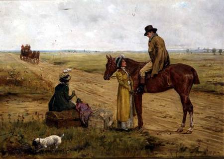 Waiting for the Stage Coach de George Goodwin Kilburne