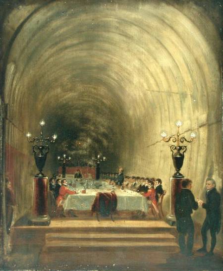 Banquet in Thames Tunnel held on 10th November 1827 to Celebrate the Tunnel's Progress de George Jones