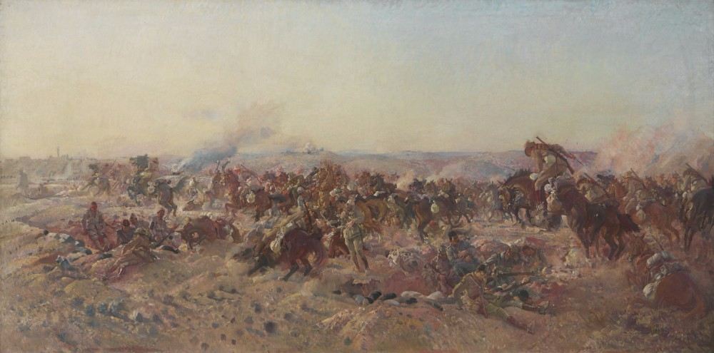 The Charge of the Australian Light Horse at Beersheba de George Lambert