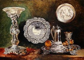 A Still Life of Silver, c.1833 (oil on canvas)