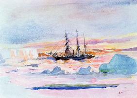 Aurora Australis, ilustración de "El corazón de la Antártida: la expedición Nimrod al sur"