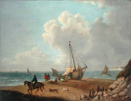 Fisherfolk Unloading their Catch in Freshwater Bay, Isle of Wight de George Morland