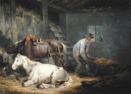 Horses in a Stable de George Morland