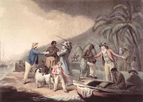 The Slave Trade, engraved by J.R. Smith (coloured engraving)