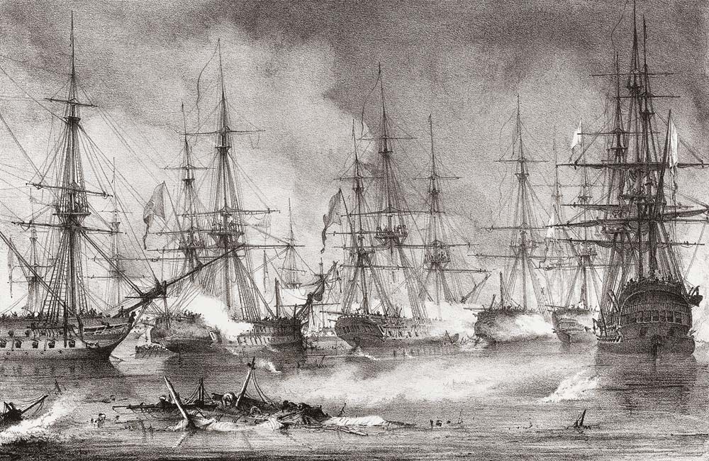 The Naval Battle of Navarino on 20 October 1827 de George Philip Reinagle