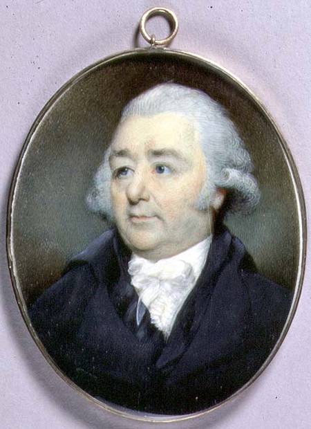 Portrait Miniature of John Flaxman (1755-1826) c.1798 (w/c on ivory) de George Place