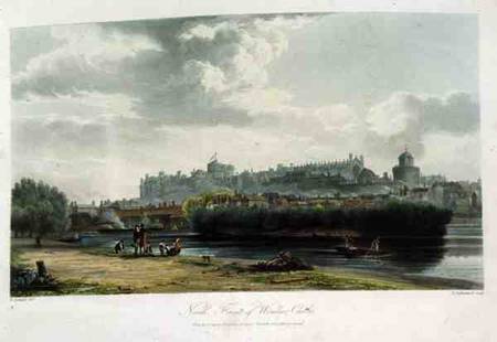 The North Front of Windsor Castle, from 'Royal Residences', engraved by Thomas Sutherland (b.1785), de George Samuel