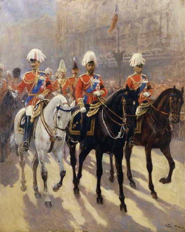 König George V bei einer Prozession de George Scott