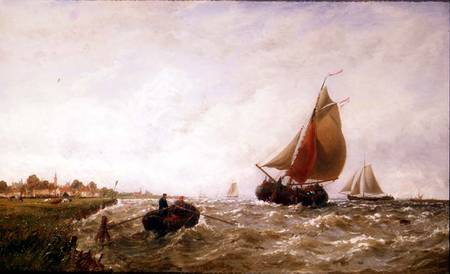 Shipping off a Dutch Coastline de George Stanfield Walters