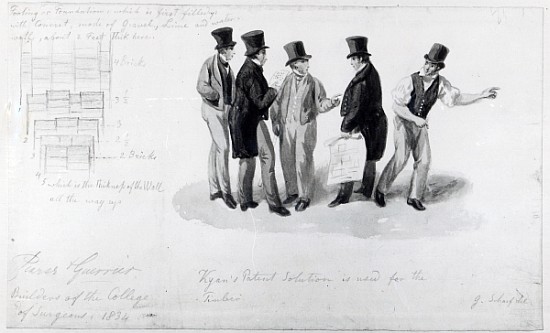 Builders, surveyors and architects at the building of the Royal College of Surgeons de George the Elder Scharf