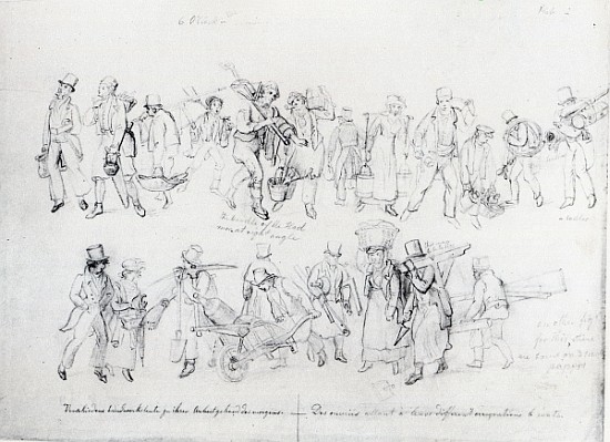 People of Various Occupations on their way to work de George the Elder Scharf