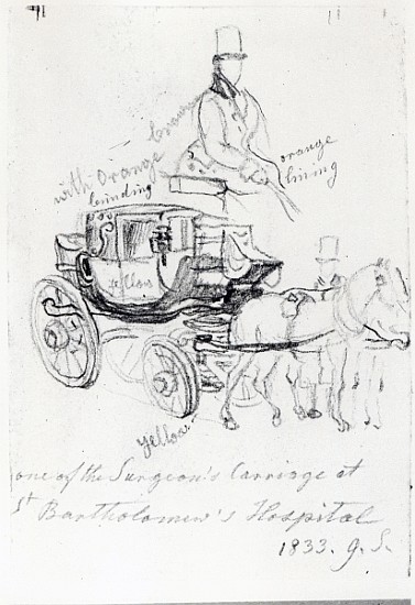 Surgeon''s Carriage at St. Bartholomews Hospital, London de George the Elder Scharf