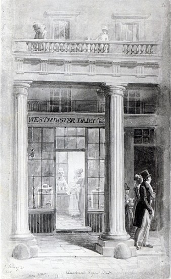 Westminster Diary, The Quadrant, Regent Street, London 1825 de George the Elder Scharf