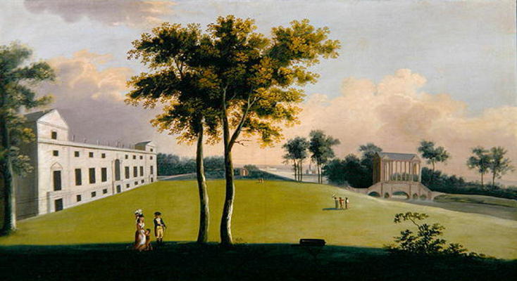 The South Front of Wilton House and the Palladian Bridge of the East, Salisbury (oil on canvas) de George, the Younger Cuitt