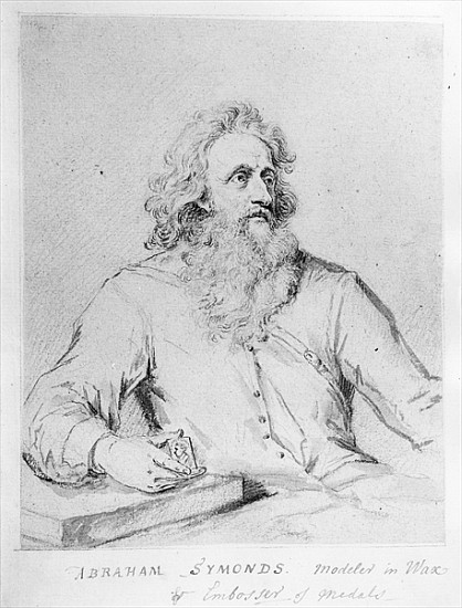 Abraham Symonds, after a portrait Sir Godfrey Kneller (pen & ink and wash on paper) de George Vertue
