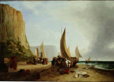 Fishermen unloading their catch de George Vincent