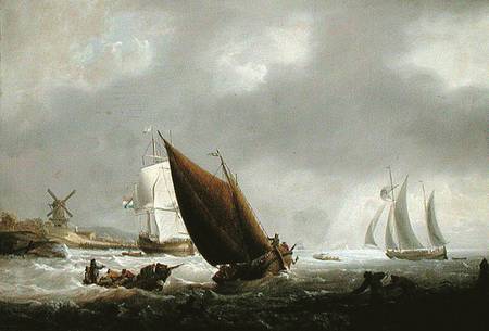 Shipping off a Dutch Estuary de George Webster