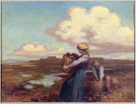 The Peat Gatherers (oil on canvas) de George William Russell