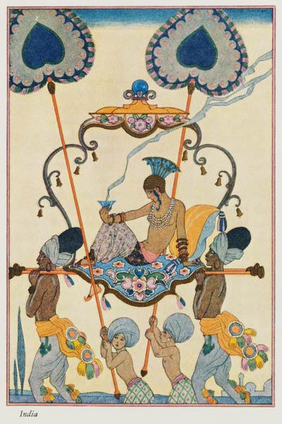 India, from 'The Art of Perfume', pub. 1912 (pochoir print) de Georges Barbier