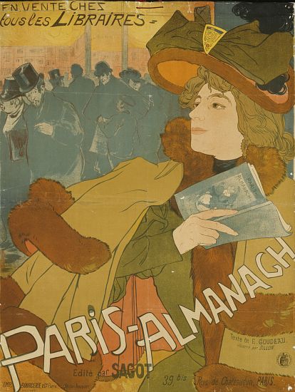 French poster advertising the Paris Almanac, printed by Bourgerie, Paris de Georges de Feure