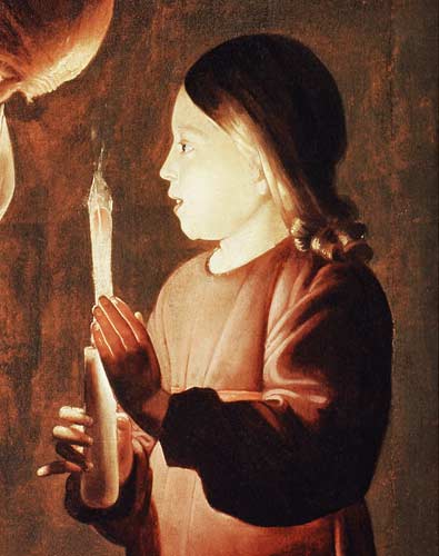 St. Joseph the Carpenter, detail of the Infant Christ de Georges de La Tour