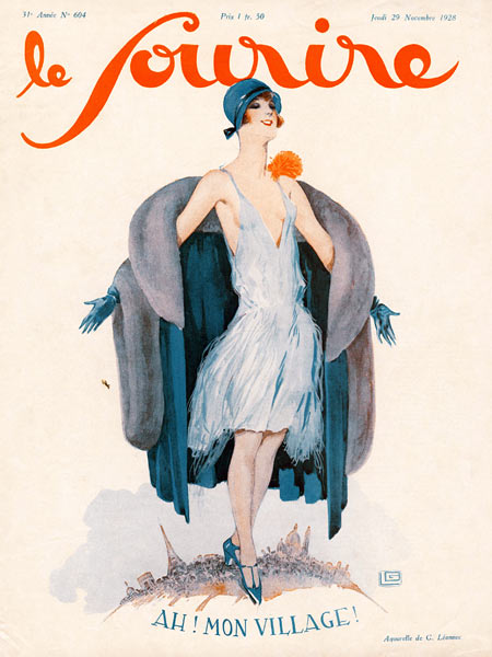 Front Cover of ''Le Sourire'', November 1928 (colour litho)  de Georges Leonnec