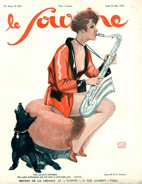Front cover of ''Le Sourire'', 1929 (colour litho)  de Georges Leonnec