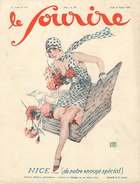 Front Cover of ''Le Sourire'', 1929 (colour litho)  de Georges Leonnec
