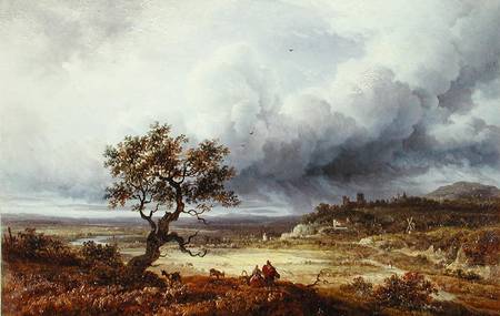 Countryside under a Stormy Sky de Georges Michel